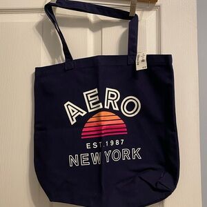 NWT Aeropostale Navy Blue Tote Bag | Y2K Retro Sunset Graphic